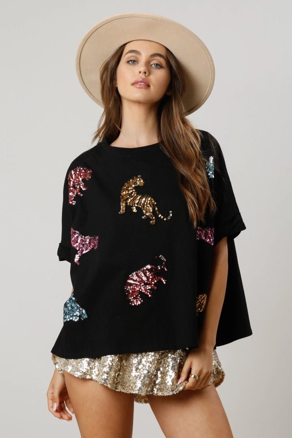 T-shirt ample et décontracté avec motif tigre - GHOST MIRACLE