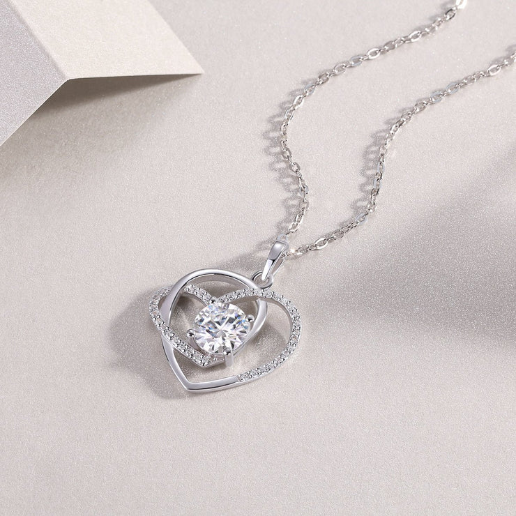 Heart to Heart – Collier entrelacé en diamant Moissanite - GHOST MIRACLE