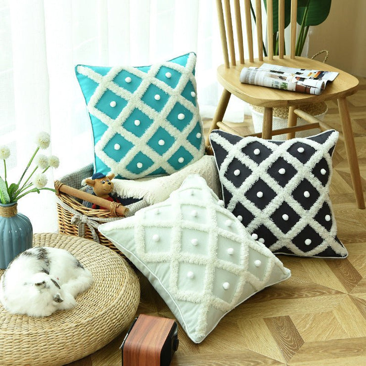 Creative Home Ball Pillow - Housse de Coussin Tuftée Style Marocain - GHOST MIRACLE