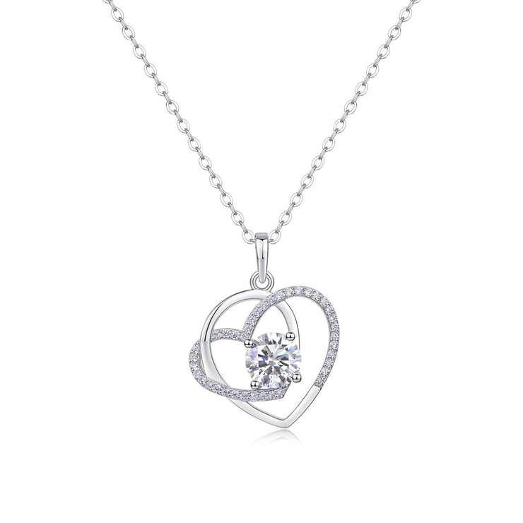 Heart to Heart – Collier entrelacé en diamant Moissanite - GHOST MIRACLE