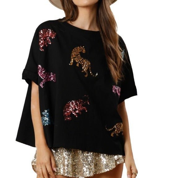 T-shirt ample et décontracté avec motif tigre - GHOST MIRACLE