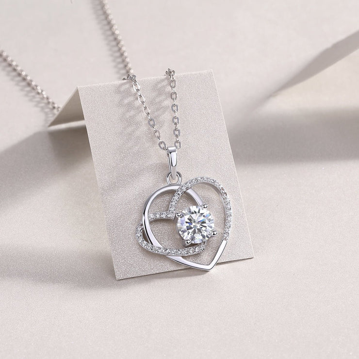 Heart to Heart – Collier entrelacé en diamant Moissanite - GHOST MIRACLE